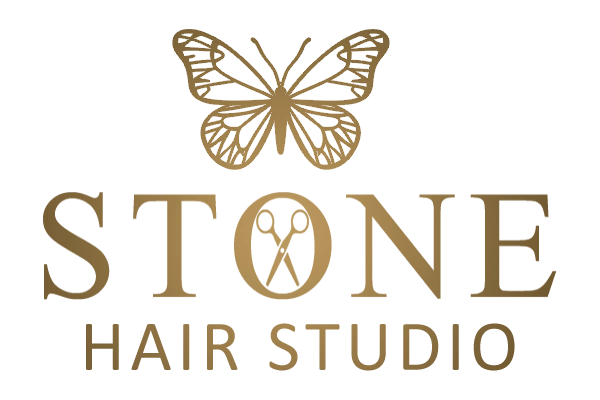 Stone Hair Studio Transparent Logo with Butterfly Motif